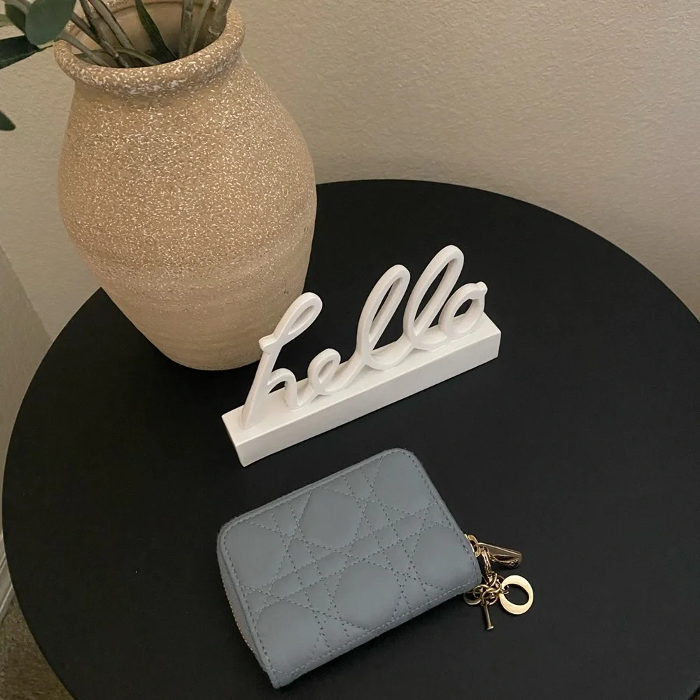 Lady Dior Voyageur Small Coin Purse Cloud Blue